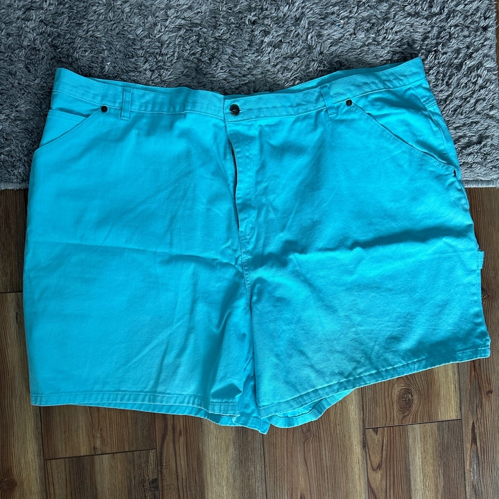 Mainstreet Blues Aqua Blue Cotton Shorts | Woman’s 32W